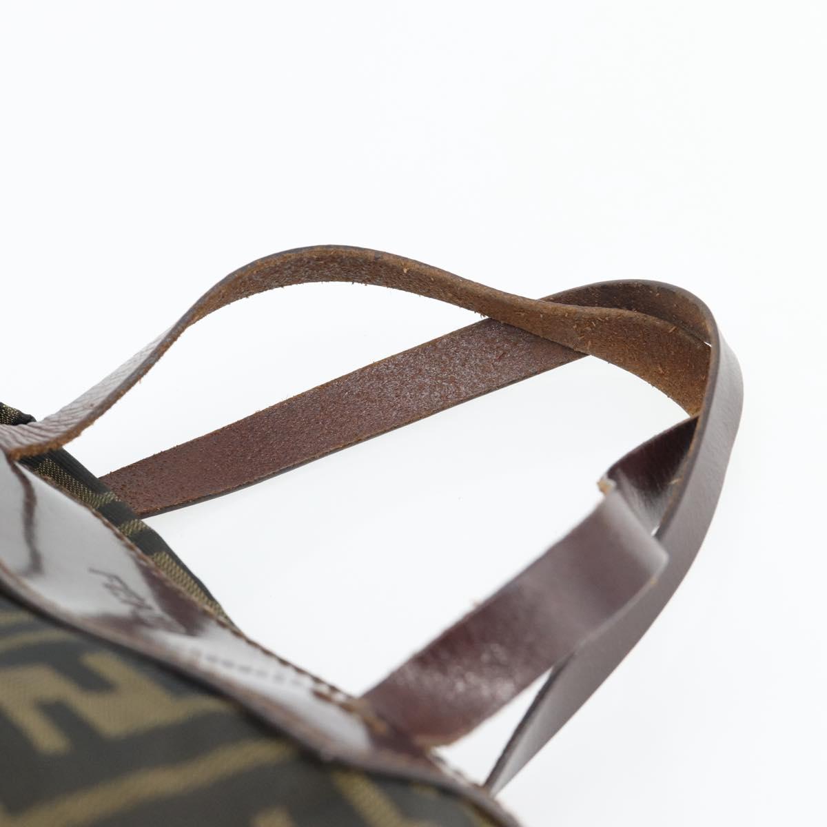 FENDI Zucca Canvas Hand Bag Black Brown Auth 182111 - Jerrillo image 8