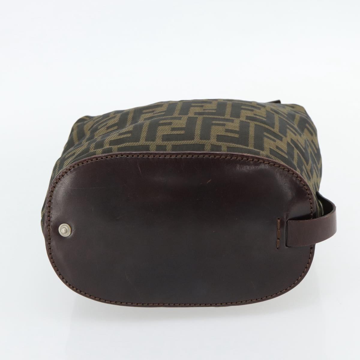 FENDI Zucca Canvas Hand Bag Black Brown Auth 182111 - Jerrillo image 5