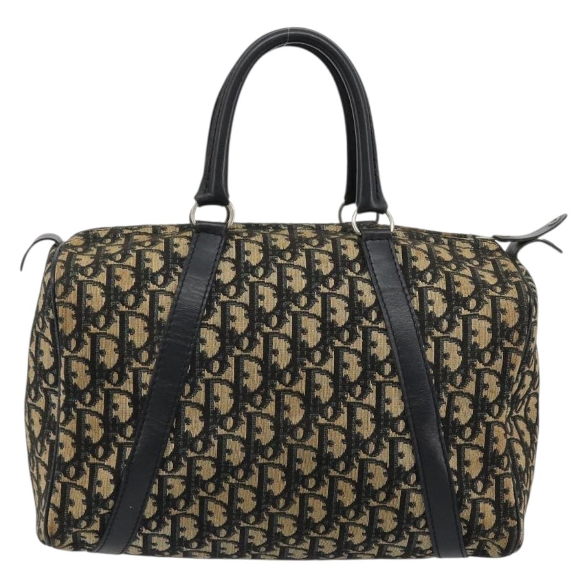 Christian Dior Trotter Canvas Boston Bag Navy Silver Auth 182138 - Jerrillo image 3