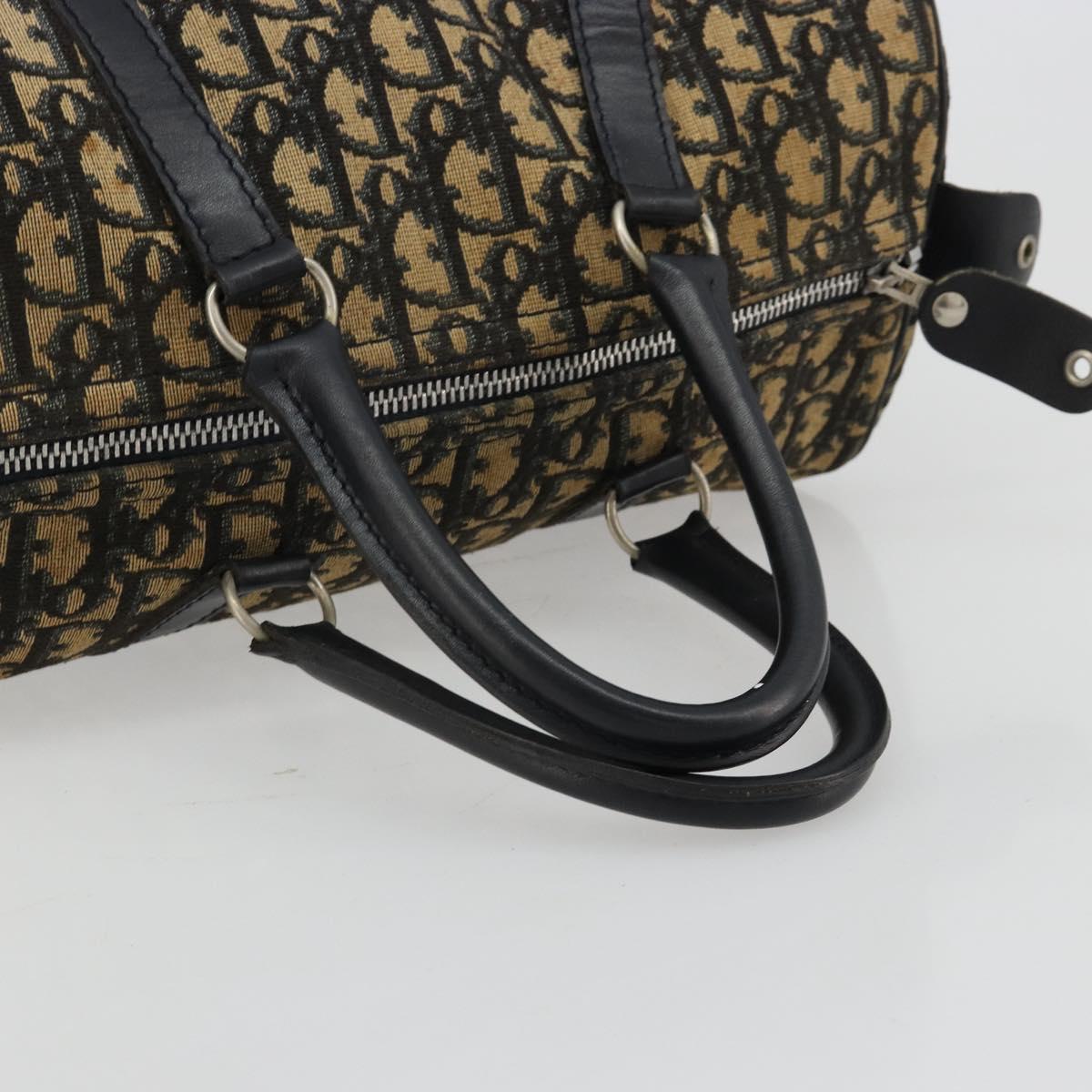 Christian Dior Trotter Canvas Boston Bag Navy Silver Auth 182138 - Jerrillo image 7