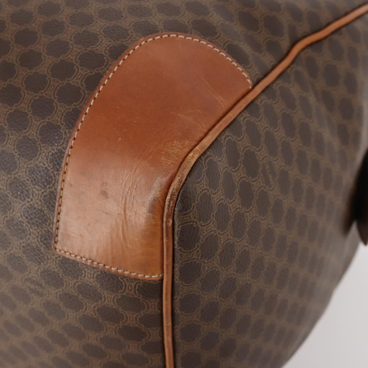 CELINE Macadam Canvas Boston Bag PVC Leather Brown Gold Auth 182143A - Jerrillo image 9