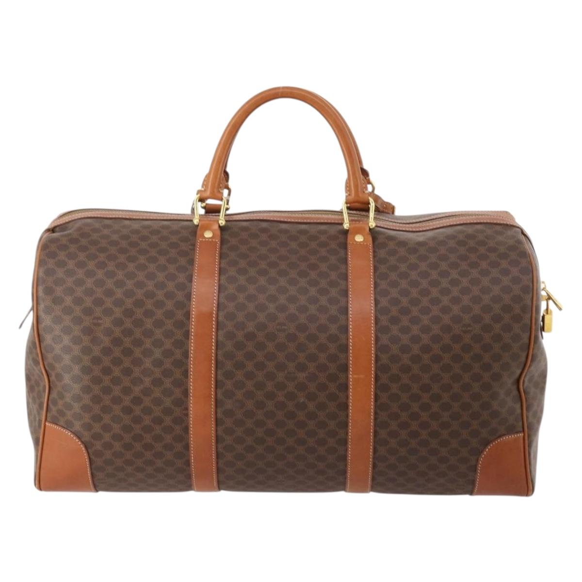 CELINE Macadam Canvas Boston Bag PVC Leather Brown Gold Auth 182143A - Jerrillo image 2