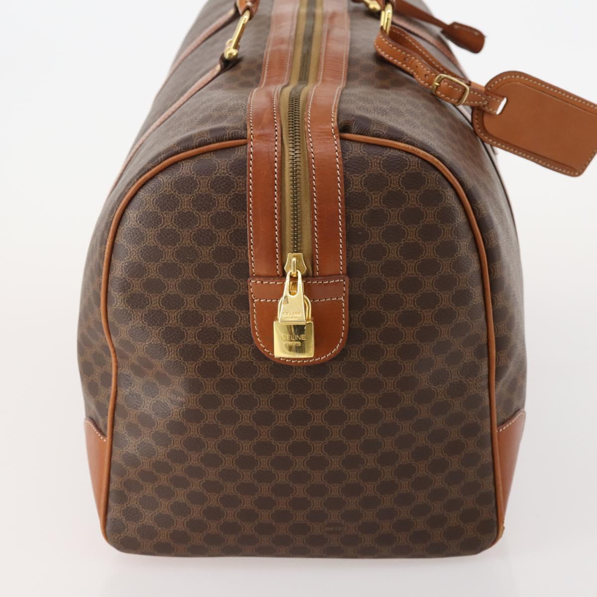 CELINE Macadam Canvas Boston Bag PVC Leather Brown Gold Auth 182143A - Jerrillo image 4