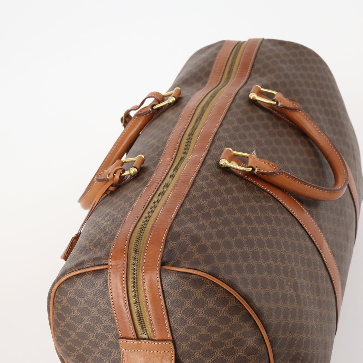 CELINE Macadam Canvas Boston Bag PVC Leather Brown Gold Auth 182143A - Jerrillo image 6