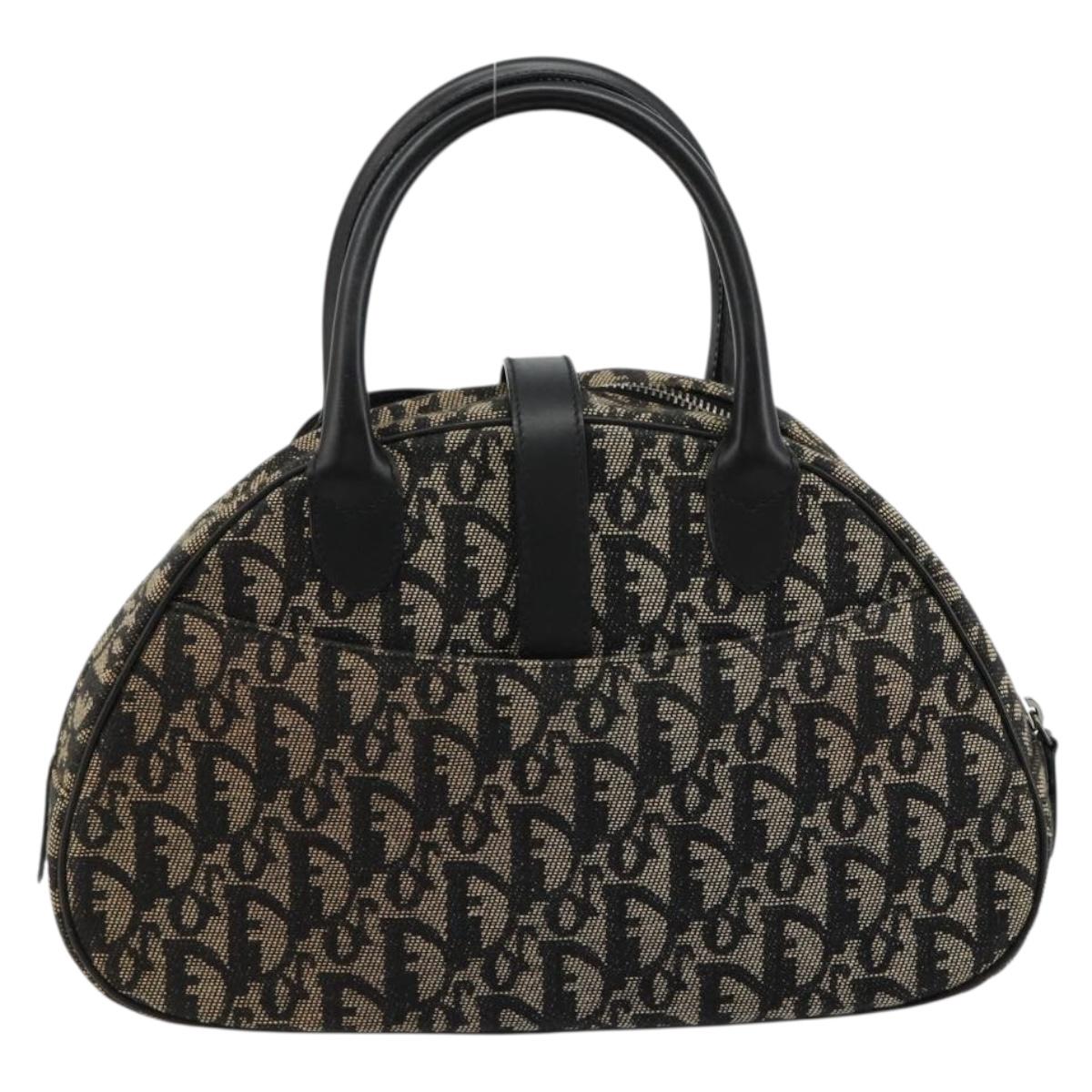 Christian Dior Trotter Canvas Double Saddle Hand Bag Black Silver Auth 182186 - Jerrillo image 3
