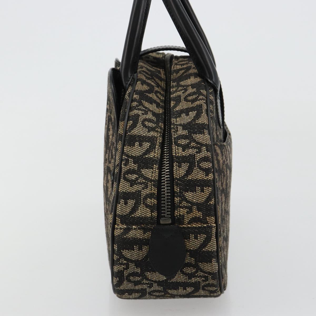 Christian Dior Trotter Canvas Double Saddle Hand Bag Black Silver Auth 182186 - Jerrillo image 4