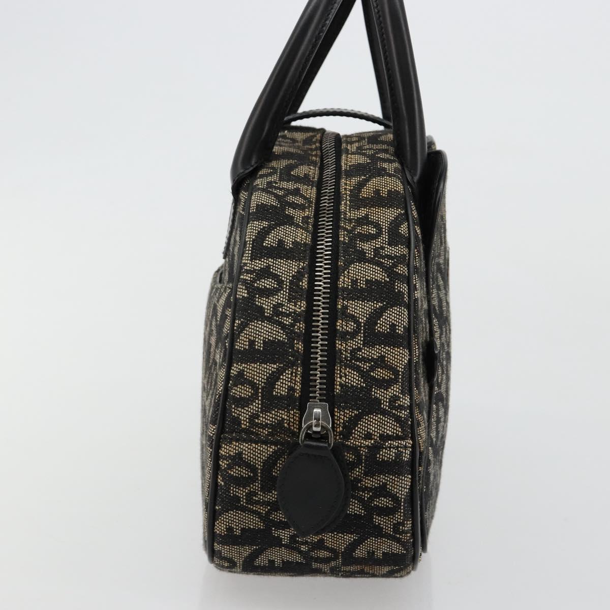 Christian Dior Trotter Canvas Double Saddle Hand Bag Black Silver Auth 182186 - Jerrillo image 5
