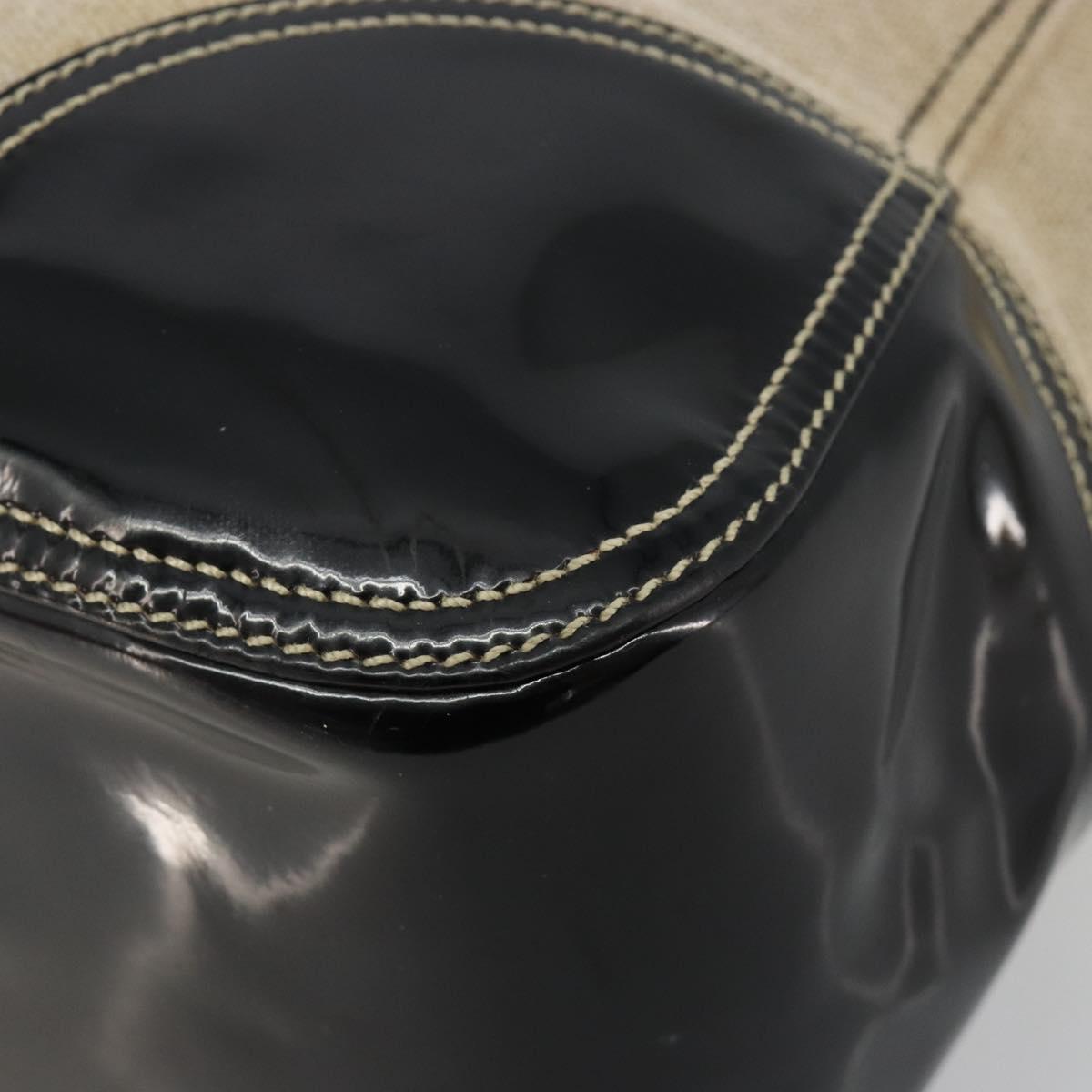 PRADA Plastic Chain Tote Bag Canvas Beige Silver Auth 182198 - Jerrillo image 10