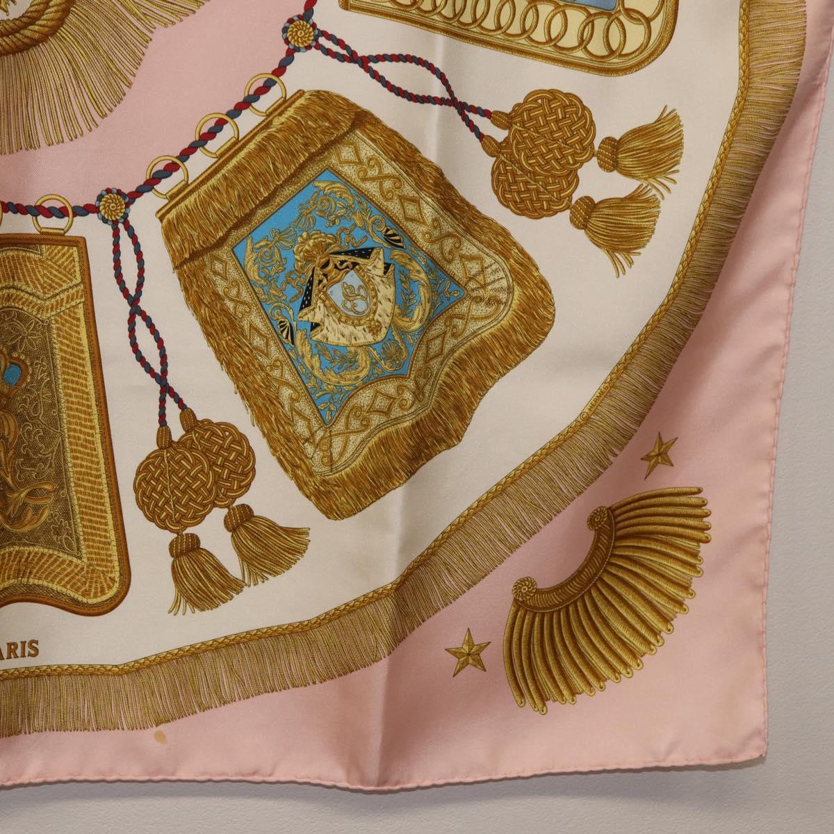 HERMES Carre 90 Scarf "Poste et Cavalerie" Silk Pink Auth 182247 - Jerrillo image 10