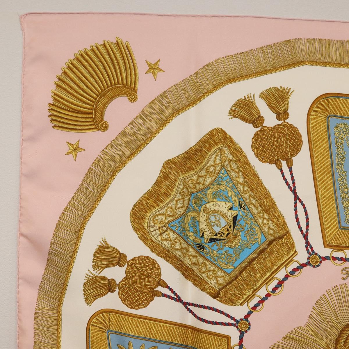 HERMES Carre 90 Scarf "Poste et Cavalerie" Silk Pink Auth 182247 - Jerrillo image 2