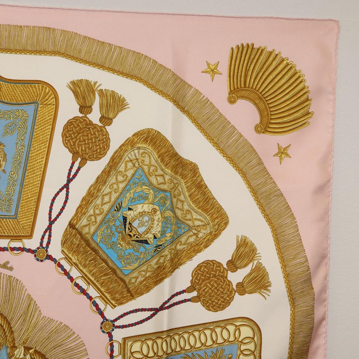 HERMES Carre 90 Scarf "Poste et Cavalerie" Silk Pink Auth 182247 - Jerrillo image 4