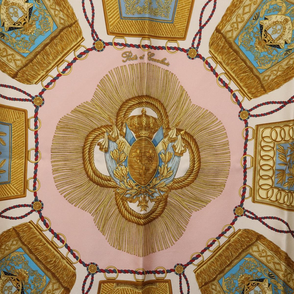 HERMES Carre 90 Scarf "Poste et Cavalerie" Silk Pink Auth 182247 - Jerrillo image 6