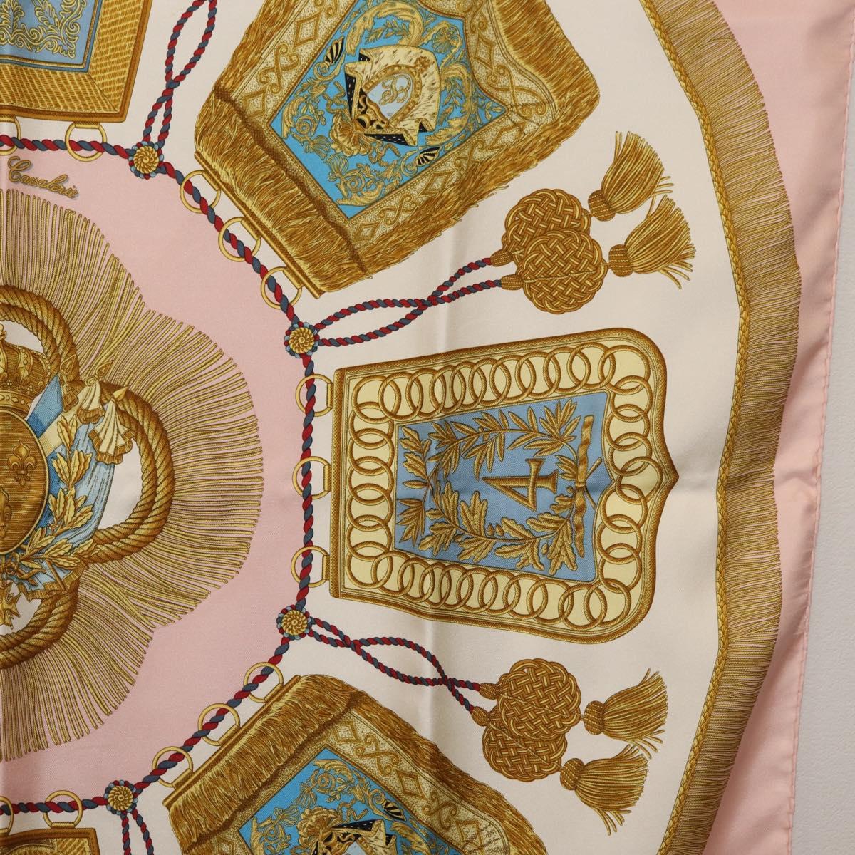HERMES Carre 90 Scarf "Poste et Cavalerie" Silk Pink Auth 182247 - Jerrillo image 7