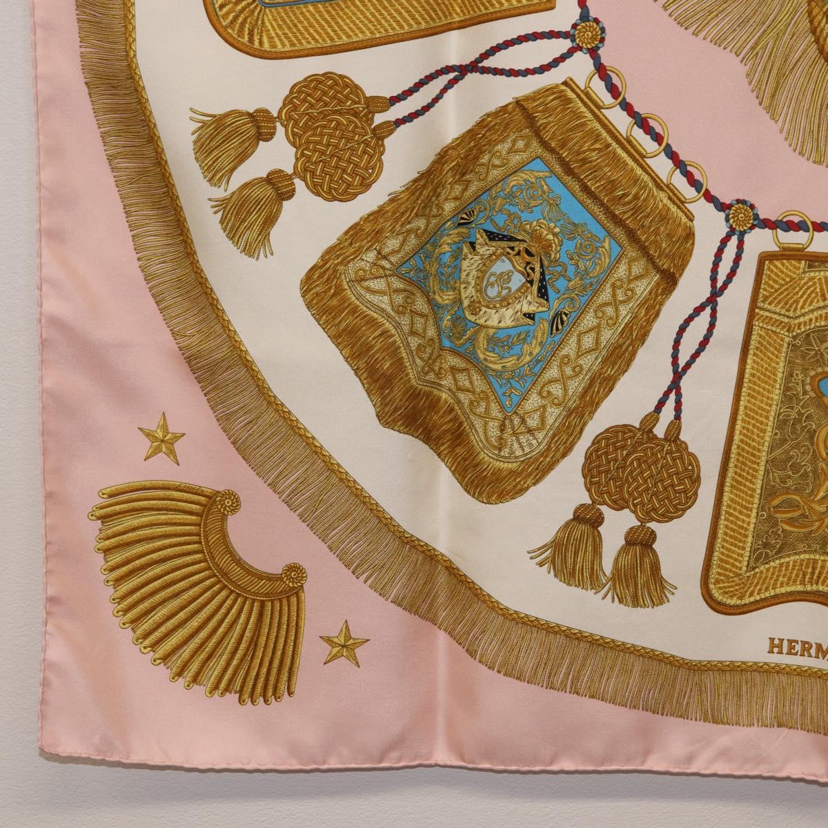 HERMES Carre 90 Scarf "Poste et Cavalerie" Silk Pink Auth 182247 - Jerrillo image 8