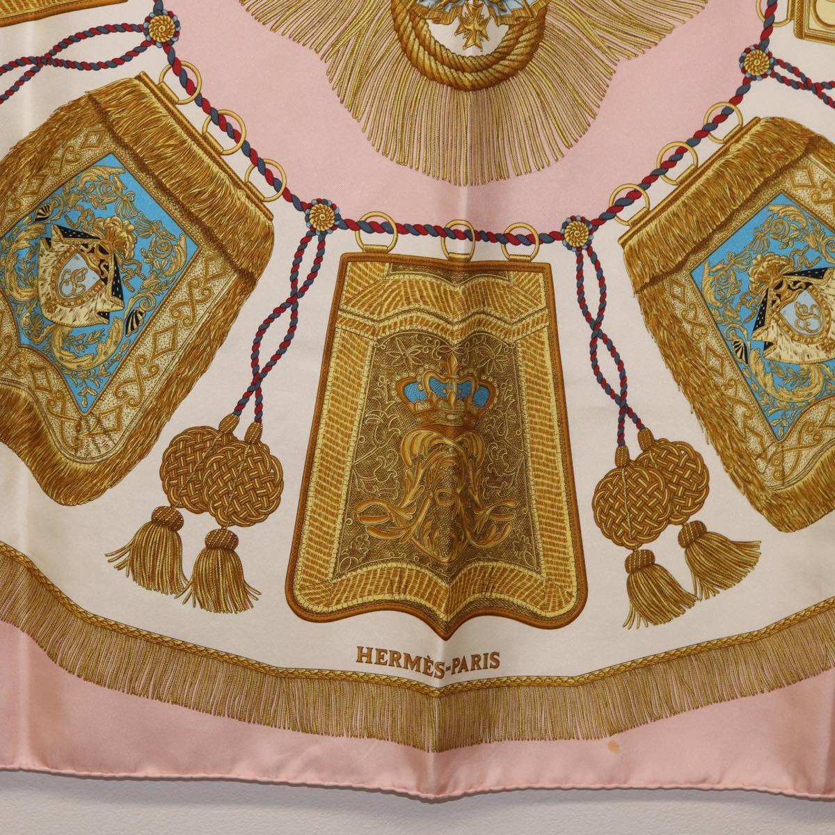 HERMES Carre 90 Scarf "Poste et Cavalerie" Silk Pink Auth 182247 - Jerrillo image 9