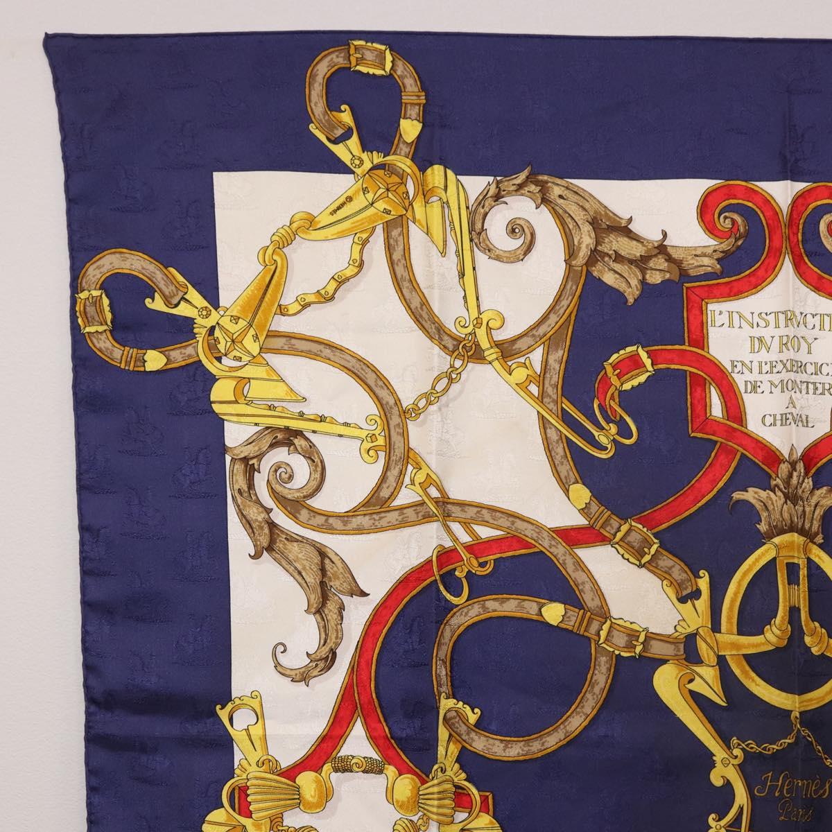 HERMES Carre 90 Scarf "L'INSTRVCTION DV ROY" Silk Navy Auth 182258 - Jerrillo image 2