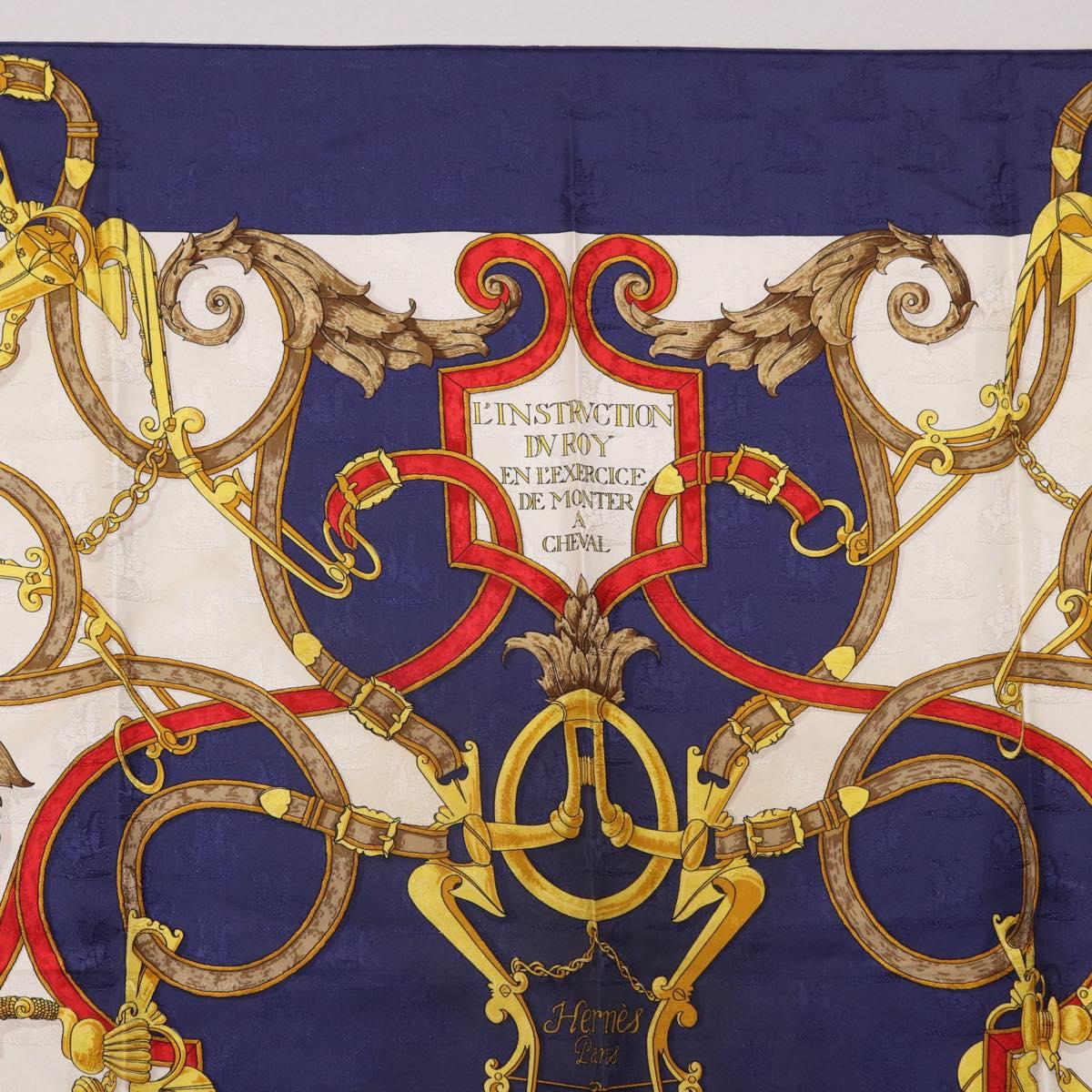 HERMES Carre 90 Scarf "L'INSTRVCTION DV ROY" Silk Navy Auth 182258 - Jerrillo image 3