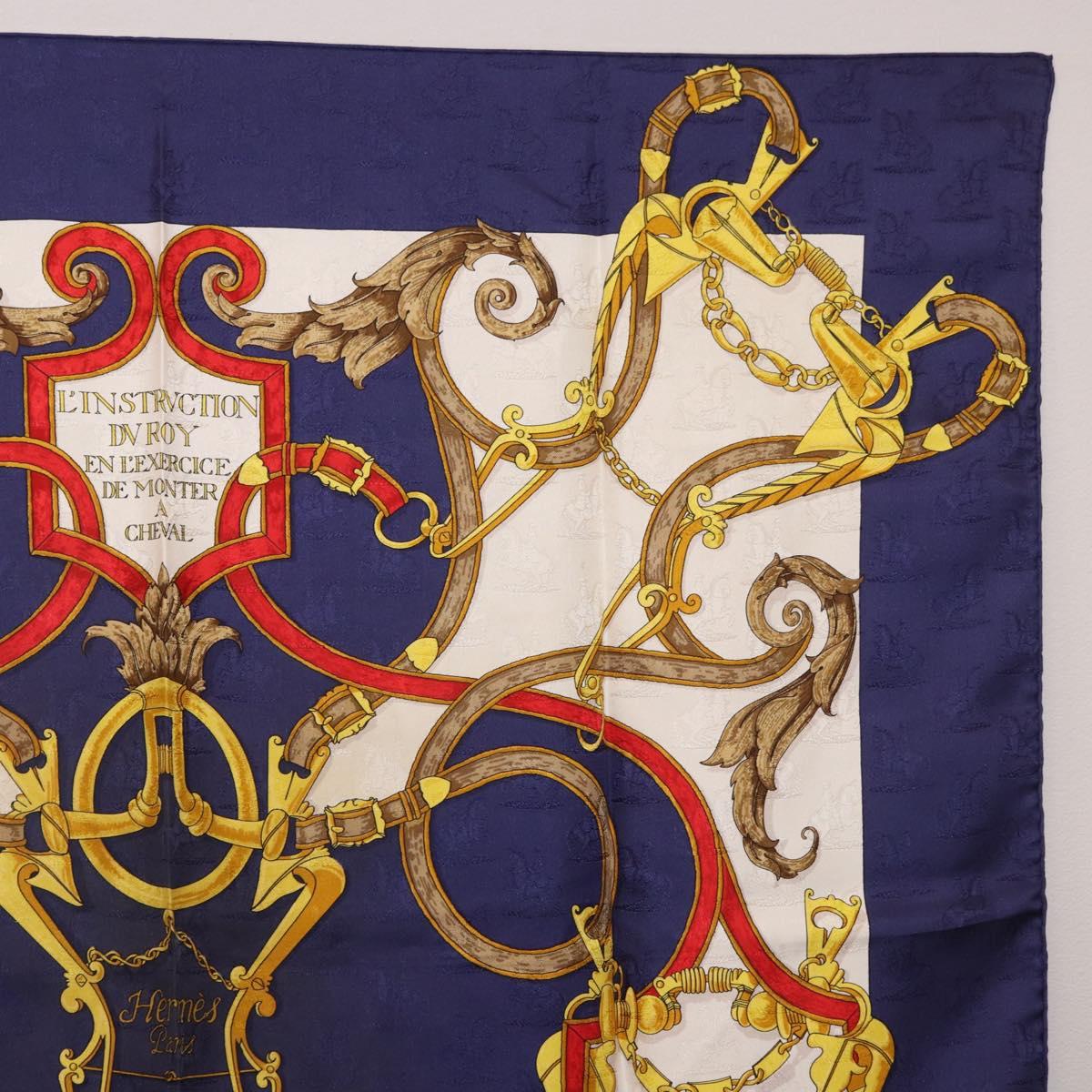 HERMES Carre 90 Scarf "L'INSTRVCTION DV ROY" Silk Navy Auth 182258 - Jerrillo image 4