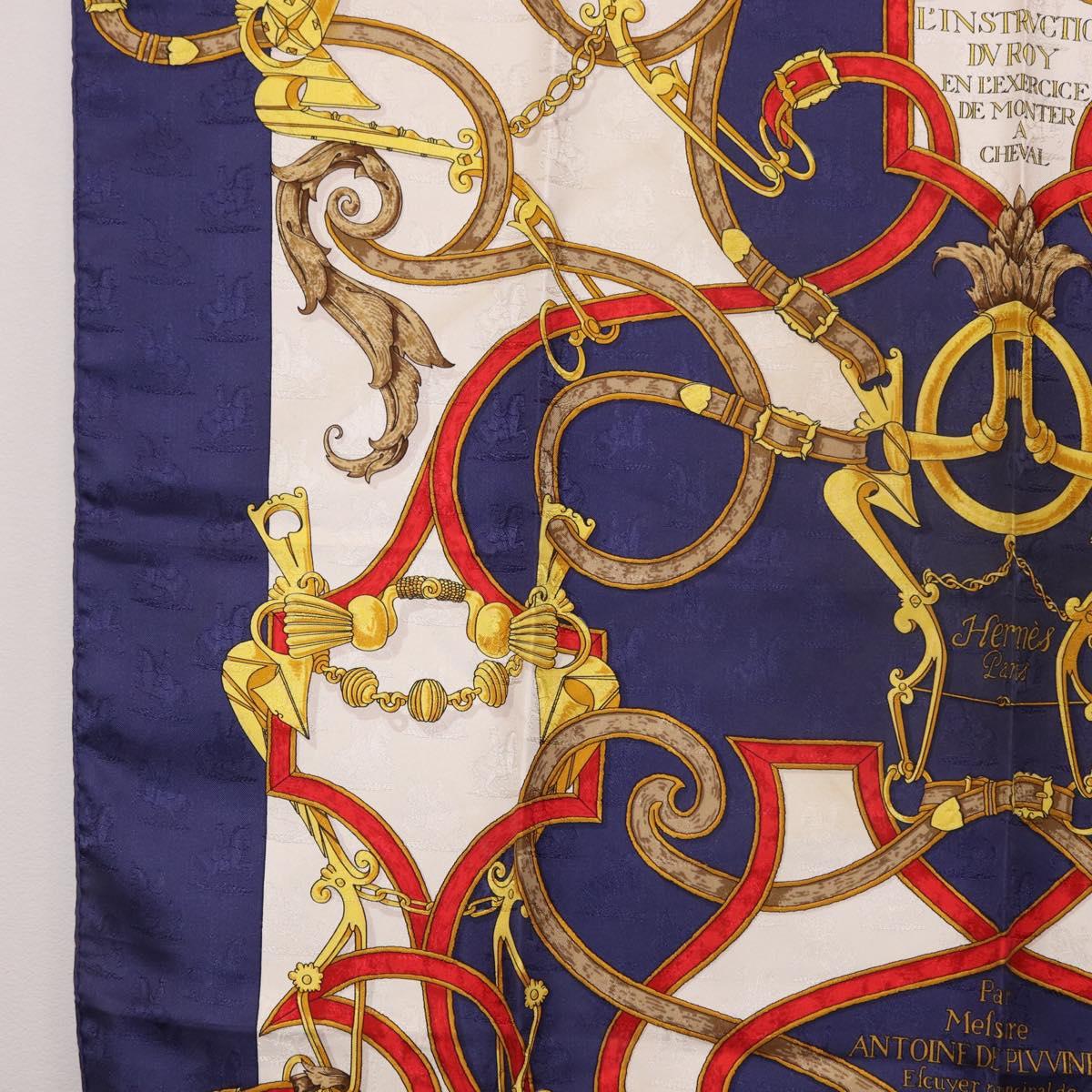 HERMES Carre 90 Scarf "L'INSTRVCTION DV ROY" Silk Navy Auth 182258 - Jerrillo image 5