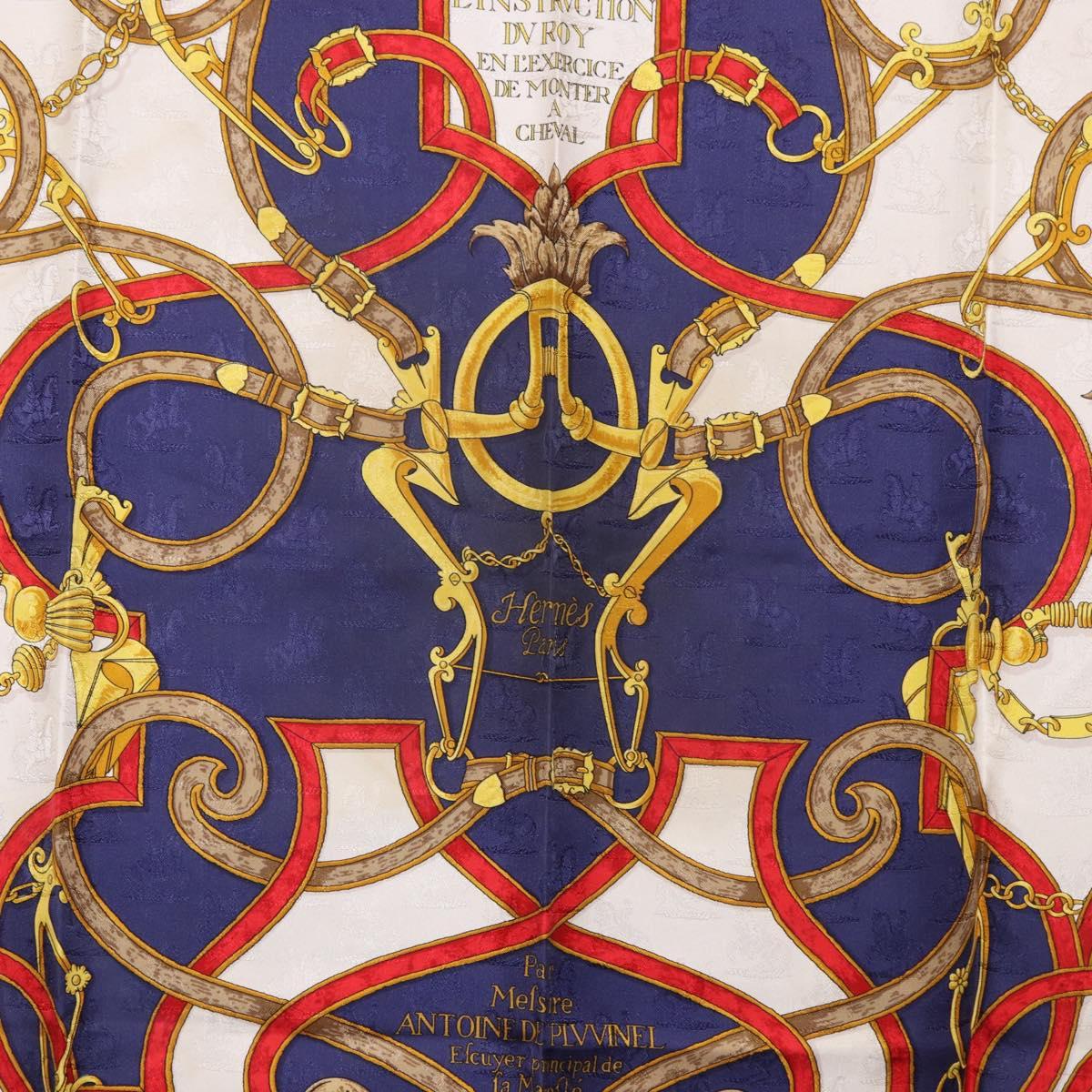 HERMES Carre 90 Scarf "L'INSTRVCTION DV ROY" Silk Navy Auth 182258 - Jerrillo image 6