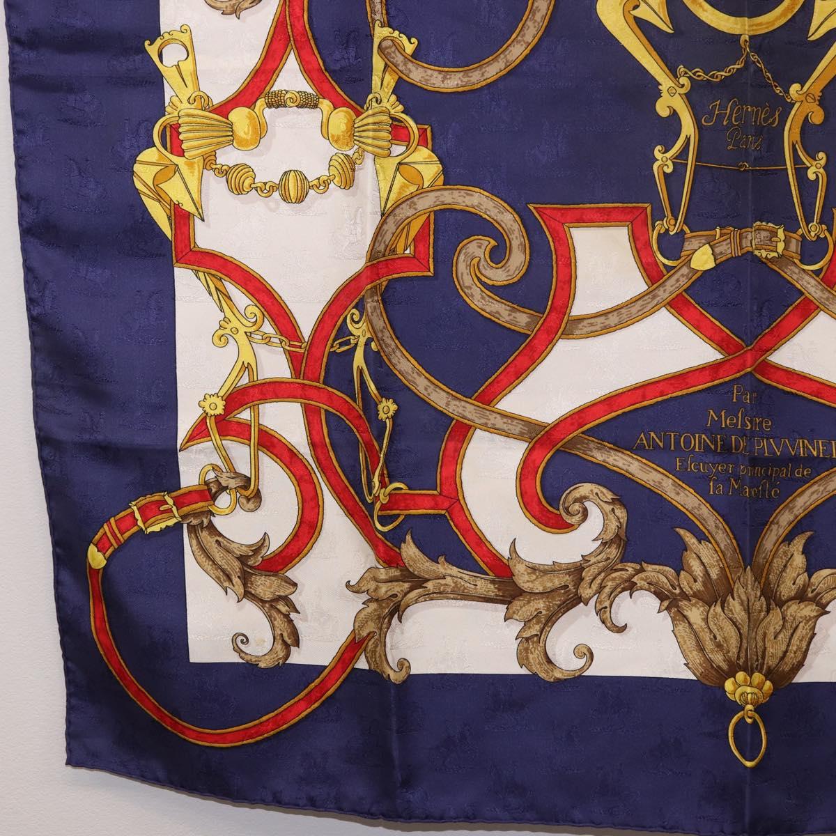 HERMES Carre 90 Scarf "L'INSTRVCTION DV ROY" Silk Navy Auth 182258 - Jerrillo image 8