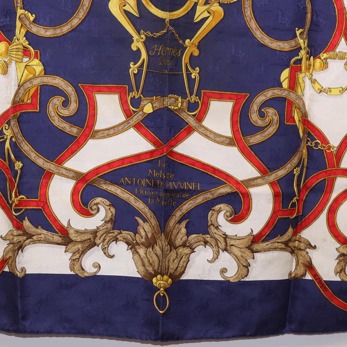 HERMES Carre 90 Scarf "L'INSTRVCTION DV ROY" Silk Navy Auth 182258 - Jerrillo image 9