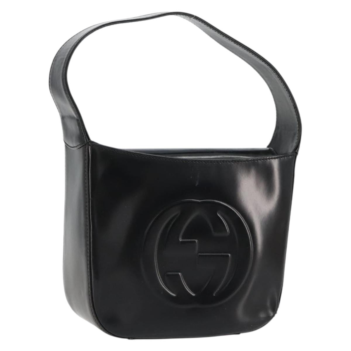 GUCCI Soho Hand Bag Patent leather Black Silver 007 0249 Auth 182478 - Jerrillo