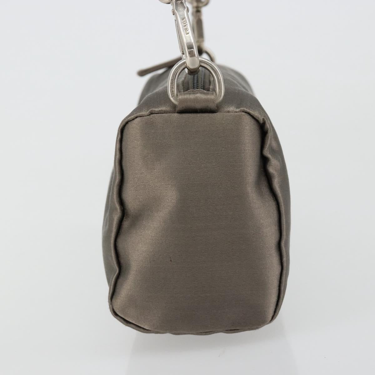 PRADA Hand pouch Satin Gray Silver Auth 182660A - Jerrillo image 4