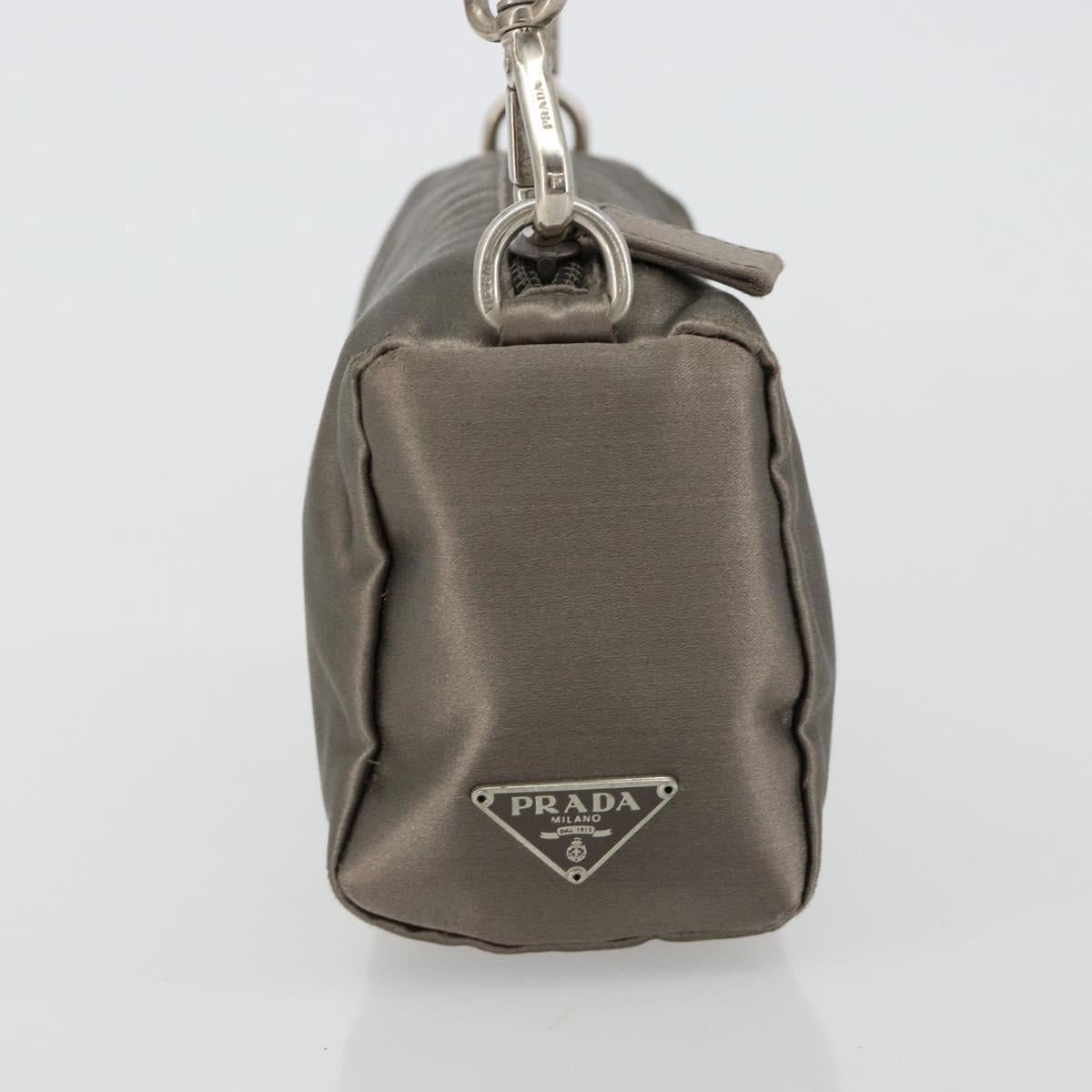 PRADA Hand pouch Satin Gray Silver Auth 182660A - Jerrillo image 5
