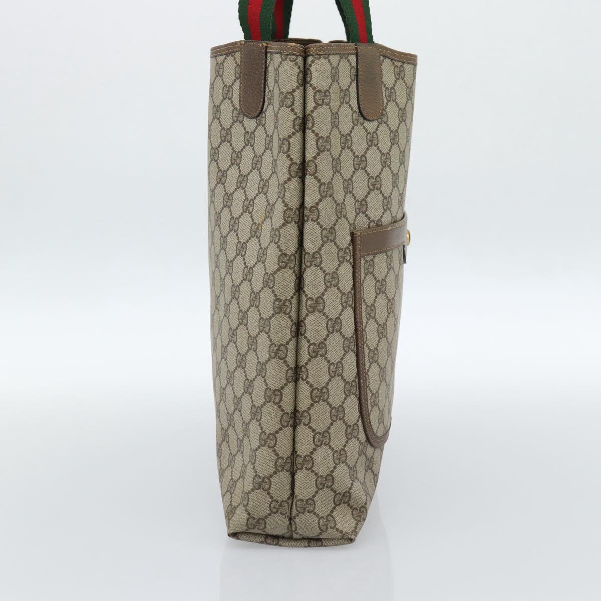 GUCCI GG Supreme Web Sherry Line Tote Bag PVC Beige Red 39 02 003 Auth 182963 - Jerrillo image 4