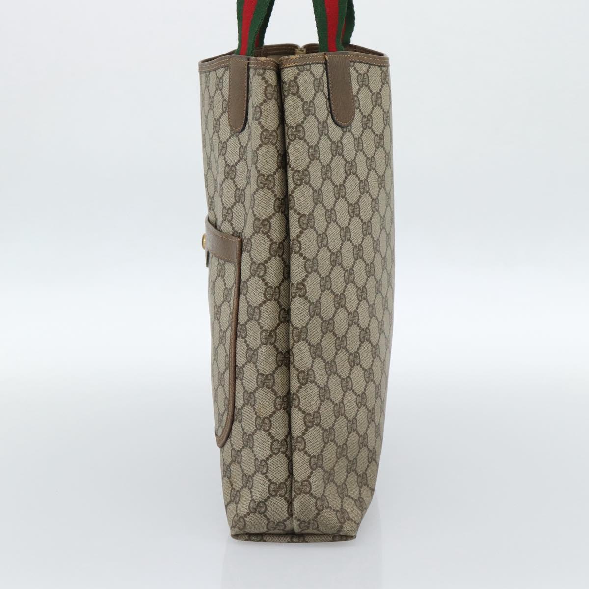 GUCCI GG Supreme Web Sherry Line Tote Bag PVC Beige Red 39 02 003 Auth 182963 - Jerrillo image 5