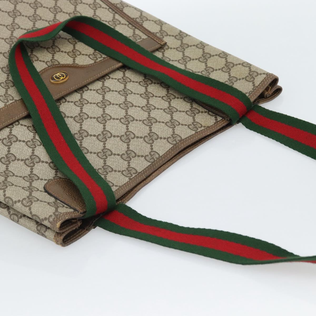 GUCCI GG Supreme Web Sherry Line Tote Bag PVC Beige Red 39 02 003 Auth 182963 - Jerrillo image 6