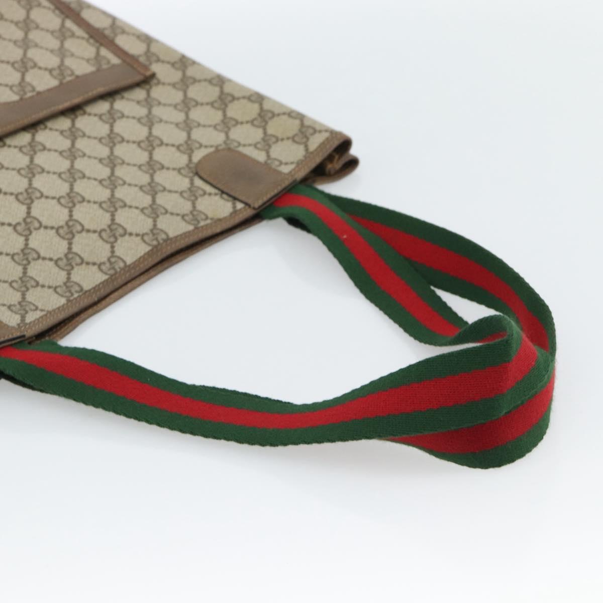 GUCCI GG Supreme Web Sherry Line Tote Bag PVC Beige Red 39 02 003 Auth 182963 - Jerrillo image 7