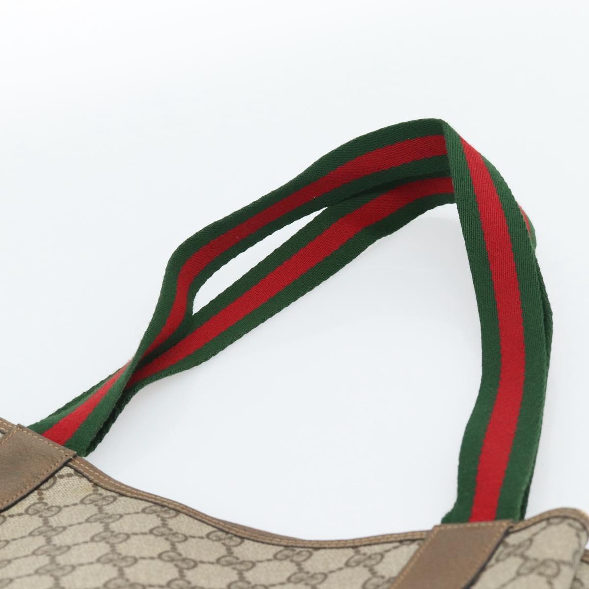GUCCI GG Supreme Web Sherry Line Tote Bag PVC Beige Red 39 02 003 Auth 182963 - Jerrillo image 8