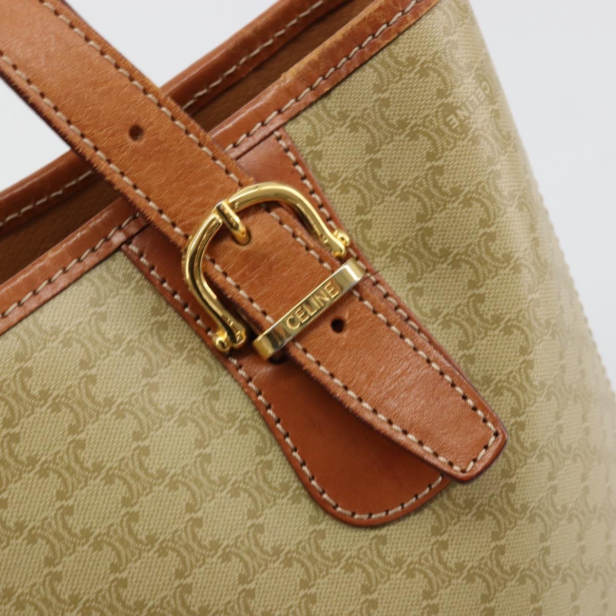 CELINE Macadam Canvas Tote Bag PVC Beige Gold Auth 183002 - Jerrillo image 9