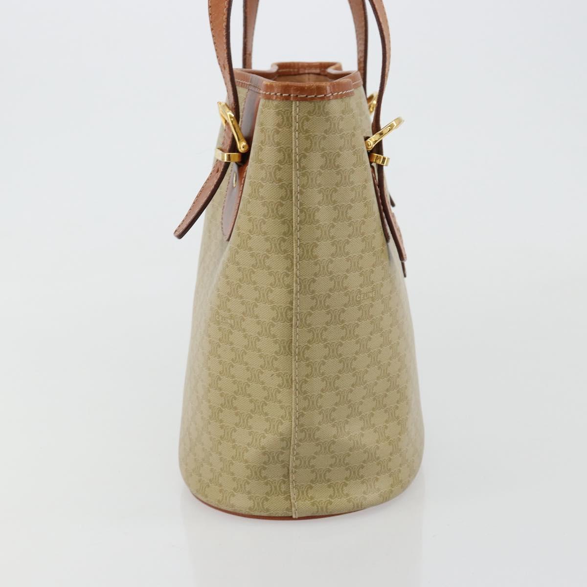CELINE Macadam Canvas Tote Bag PVC Beige Gold Auth 183002 - Jerrillo image 4