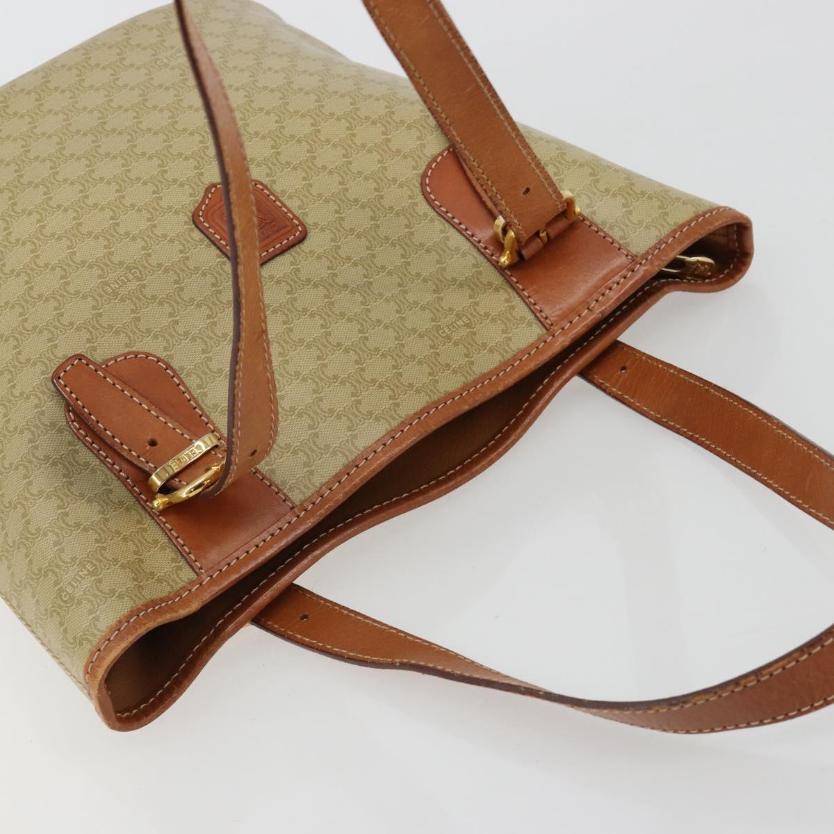 CELINE Macadam Canvas Tote Bag PVC Beige Gold Auth 183002 - Jerrillo image 6