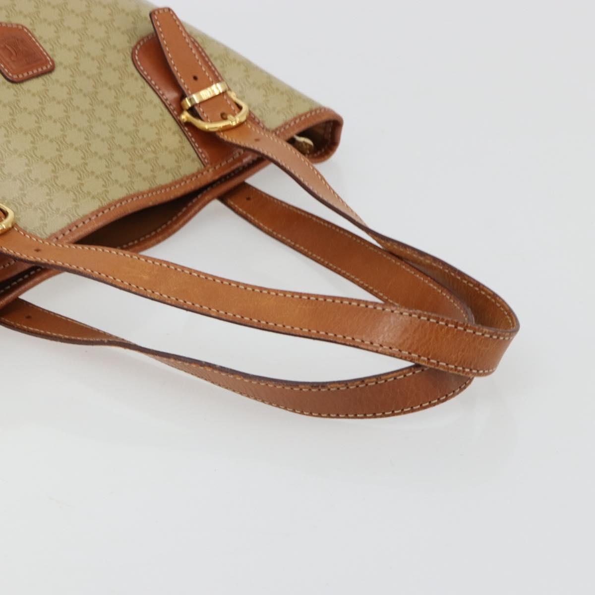 CELINE Macadam Canvas Tote Bag PVC Beige Gold Auth 183002 - Jerrillo image 7