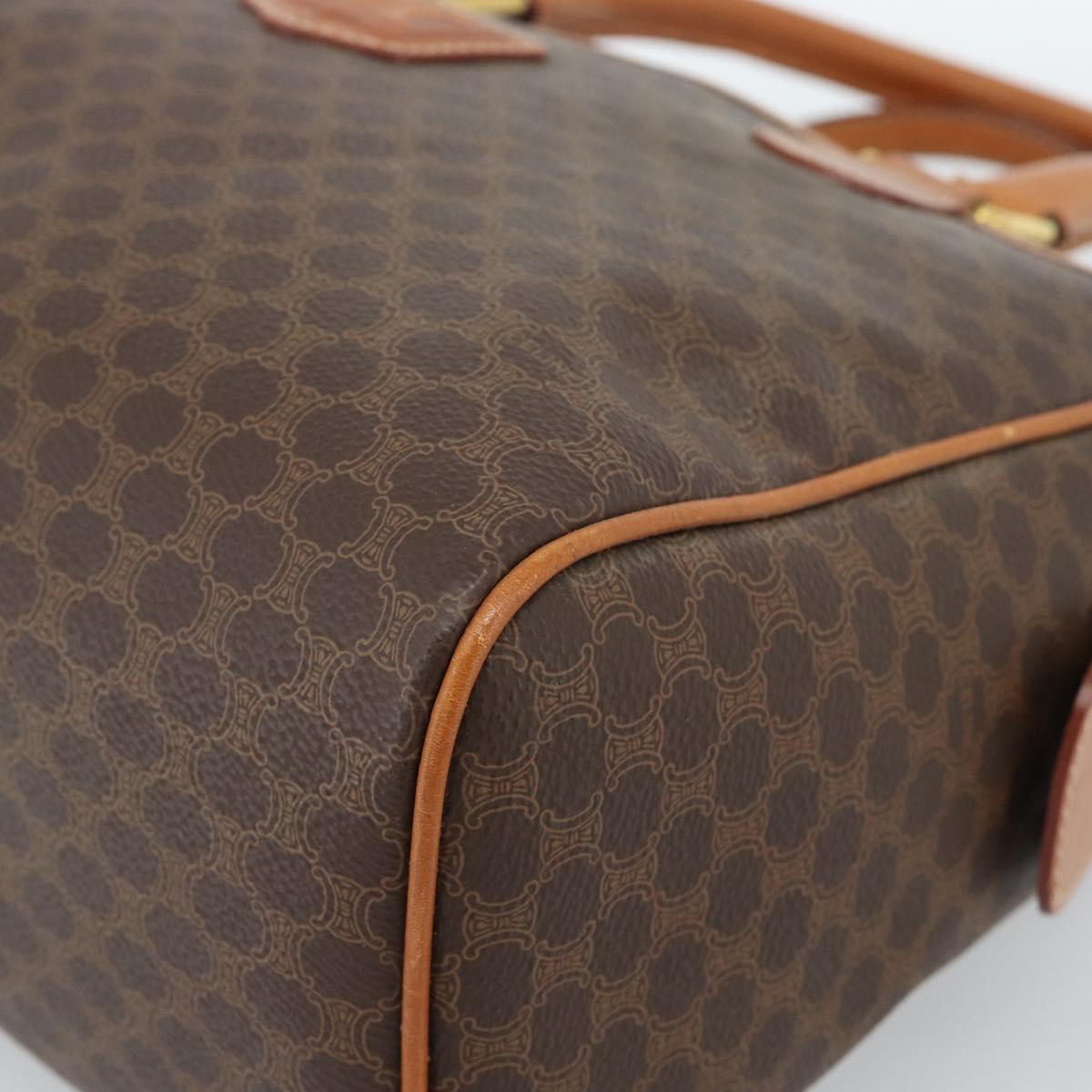 CELINE Macadam Canvas Boston Bag PVC Leather Brown Gold Auth 183015A - Jerrillo image 10