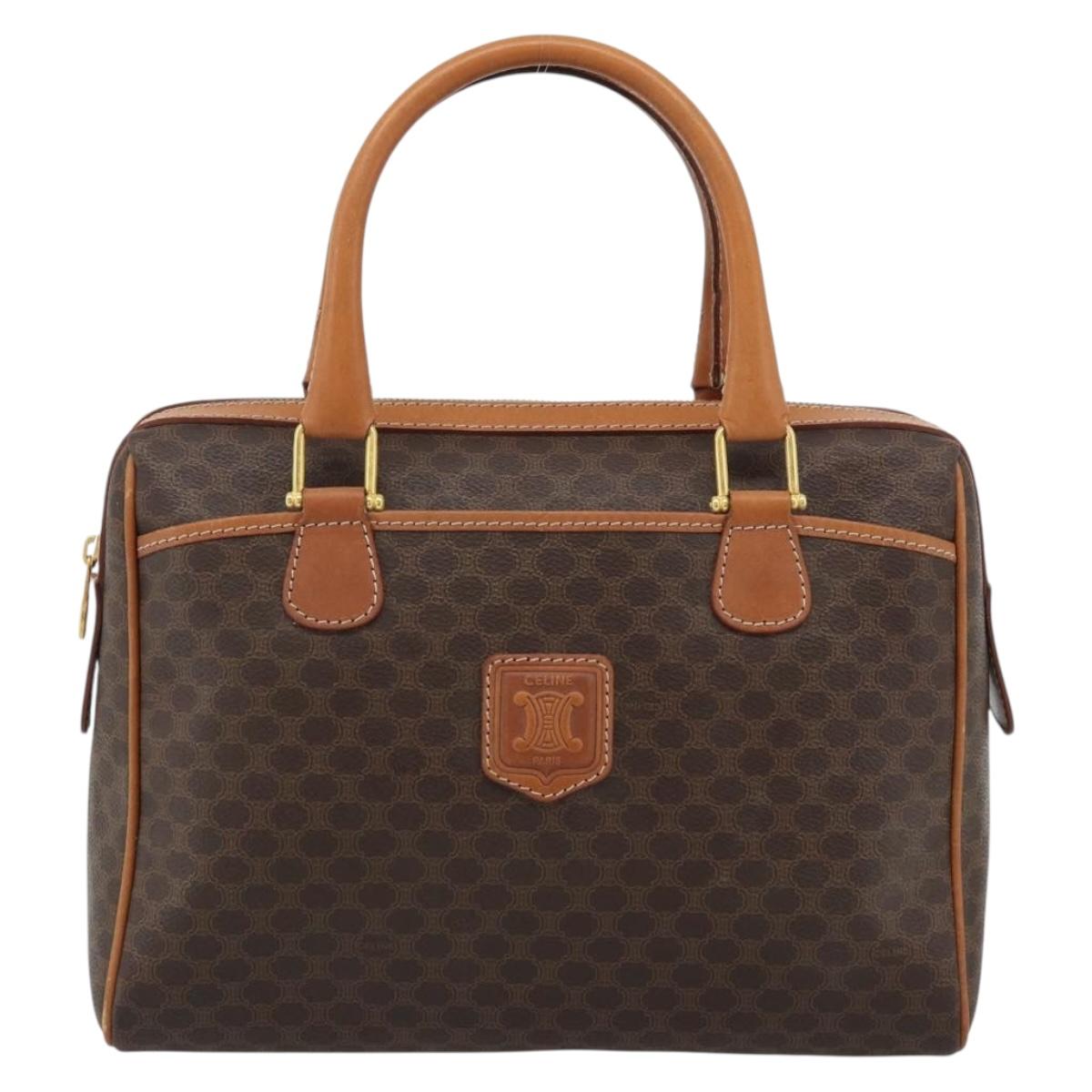 CELINE Macadam Canvas Boston Bag PVC Leather Brown Gold Auth 183015A - Jerrillo image 2
