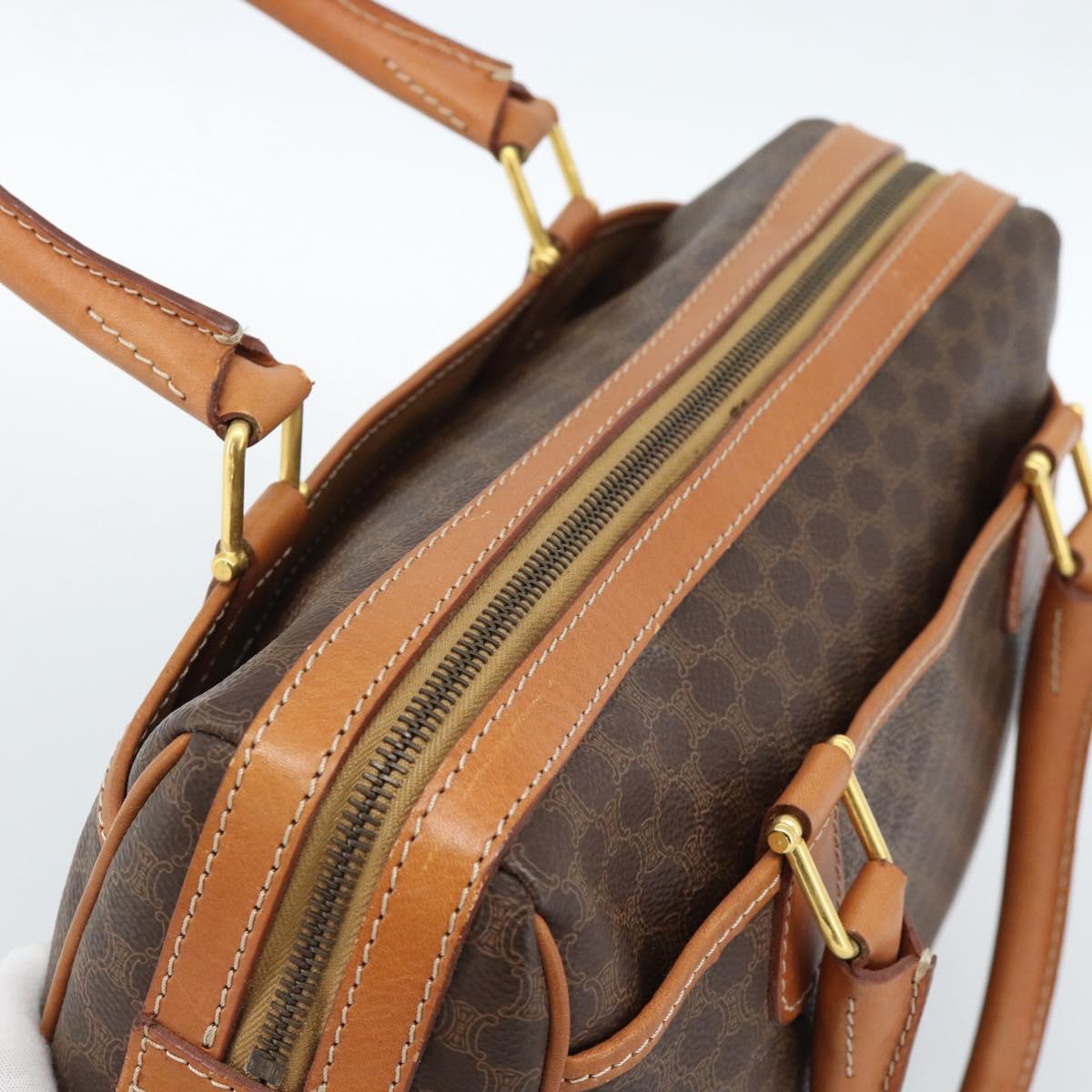 CELINE Macadam Canvas Boston Bag PVC Leather Brown Gold Auth 183015A - Jerrillo image 6