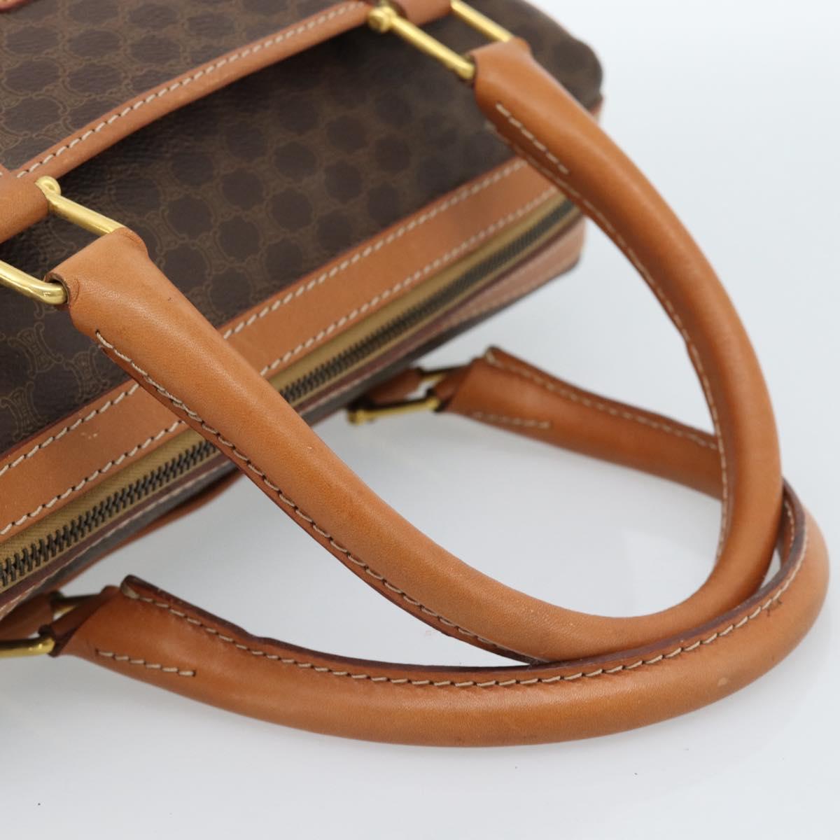 CELINE Macadam Canvas Boston Bag PVC Leather Brown Gold Auth 183015A - Jerrillo image 7