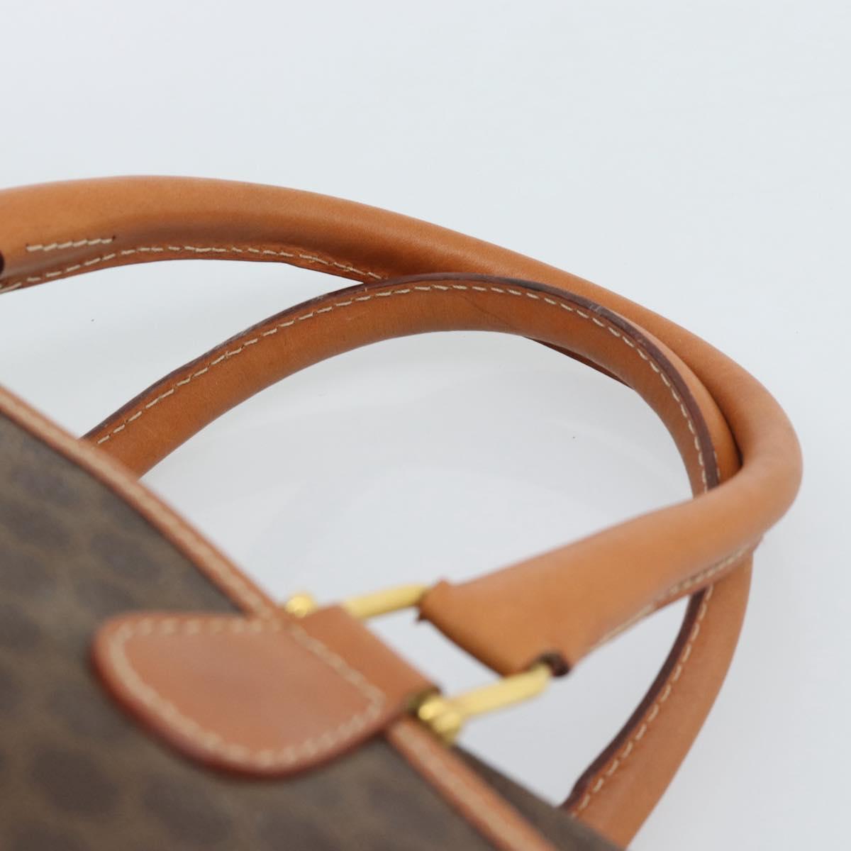 CELINE Macadam Canvas Boston Bag PVC Leather Brown Gold Auth 183015A - Jerrillo image 8