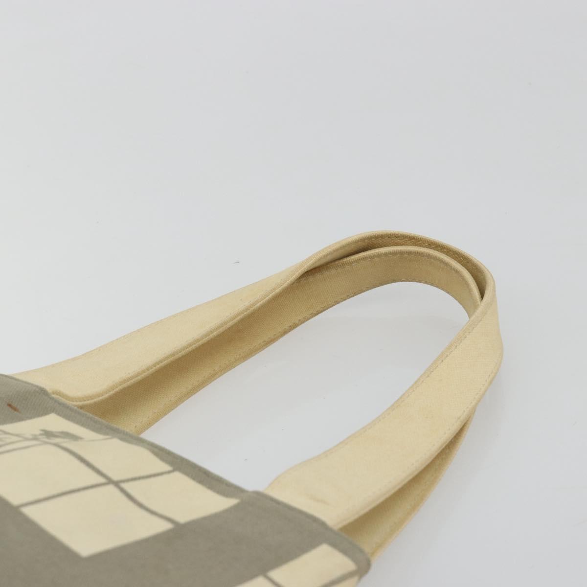 CHANEL Window line Tote Bag Canvas Beige Gold CC Auth 183024 - Jerrillo image 8