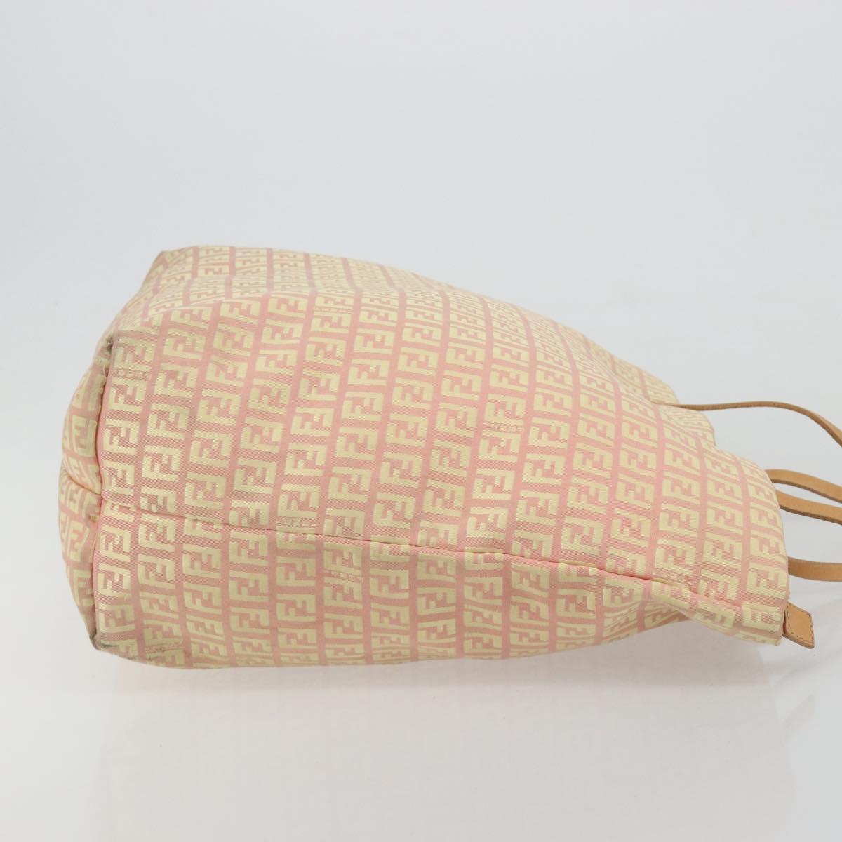 FENDI Zucchino Canvas Tote Bag Pink Gold Auth 183038A - Jerrillo image 4