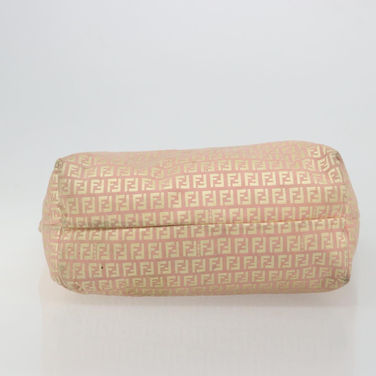 FENDI Zucchino Canvas Tote Bag Pink Gold Auth 183038A - Jerrillo image 9