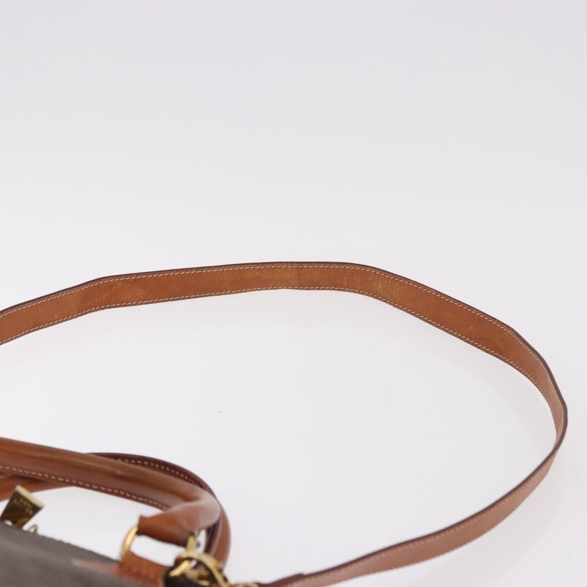 CELINE Macadam Canvas Hand Bag PVC Leather 2way Brown Gold Auth 183047 - Jerrillo image 10