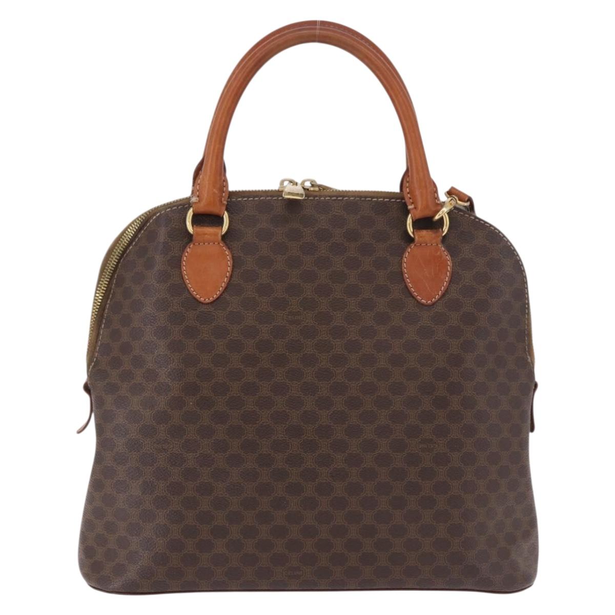 CELINE Macadam Canvas Hand Bag PVC Leather 2way Brown Gold Auth 183047 - Jerrillo image 3
