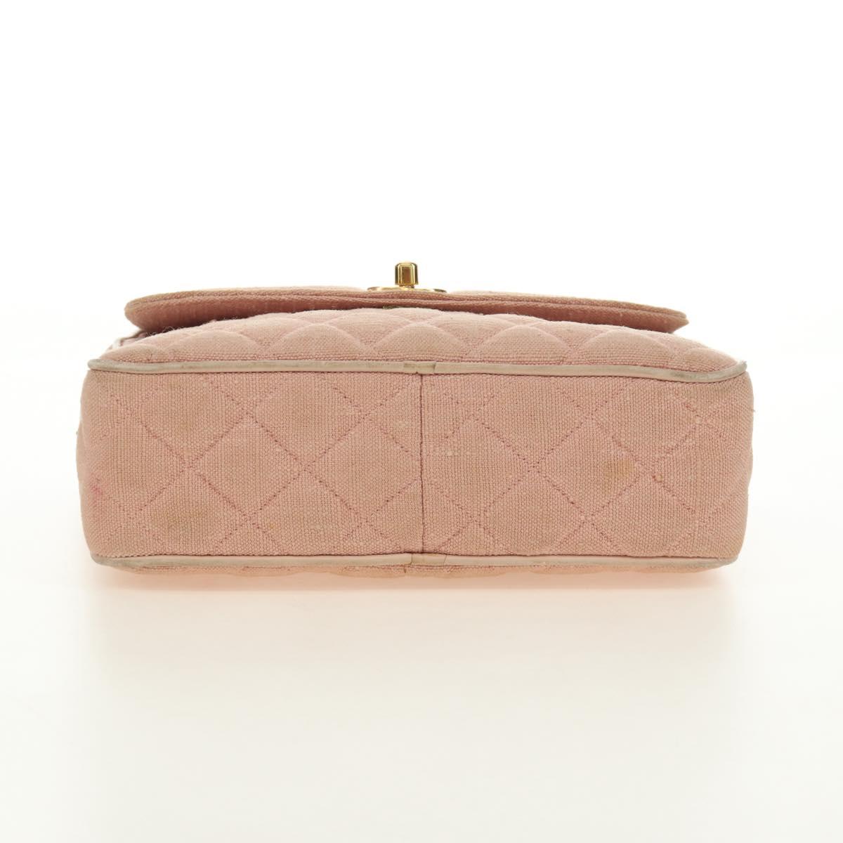 CHANEL Matelasse Chain Shoulder Bag Canvas Pink Gold CC Auth 183065M - Jerrillo image 7