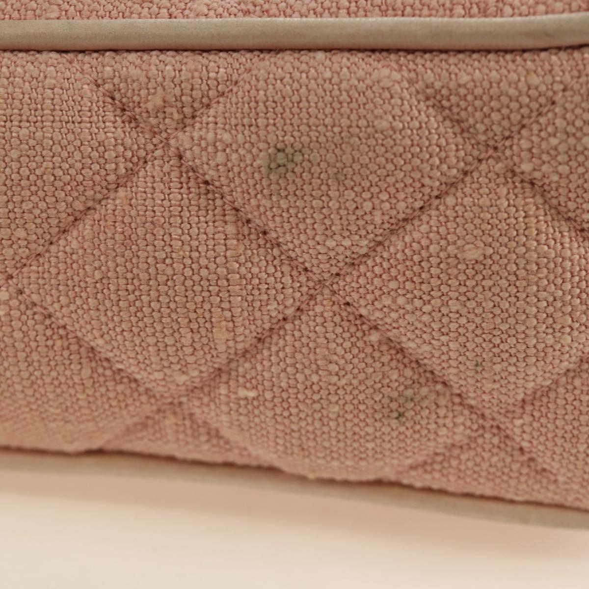 CHANEL Matelasse Chain Shoulder Bag Canvas Pink Gold CC Auth 183065M - Jerrillo image 5